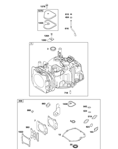 Cylinder Group Diagram and Parts List for 14B932-1653-H5 100000 - 19Z999 Briggs and Stratton Engine